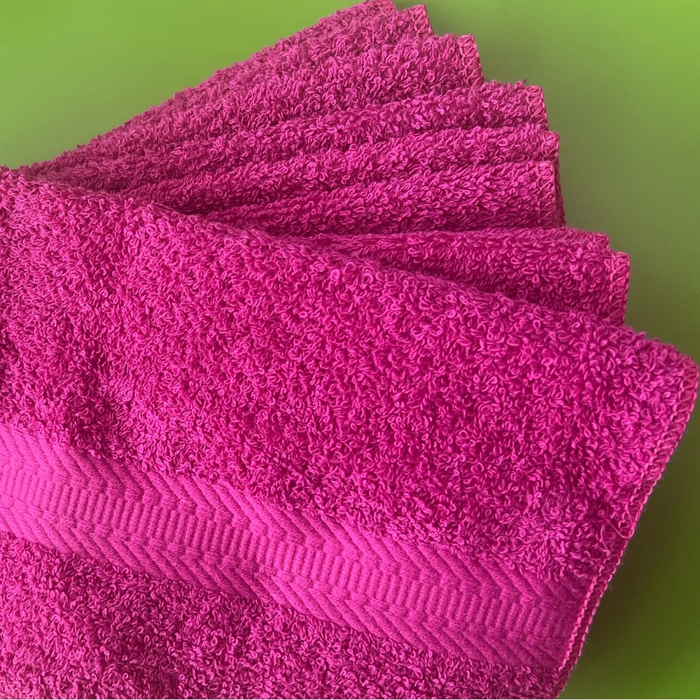 10 Cotton Wash Cloth bundle DARK PINK purple Kohl’s THE BIG ONE brand NEW BRIGHT